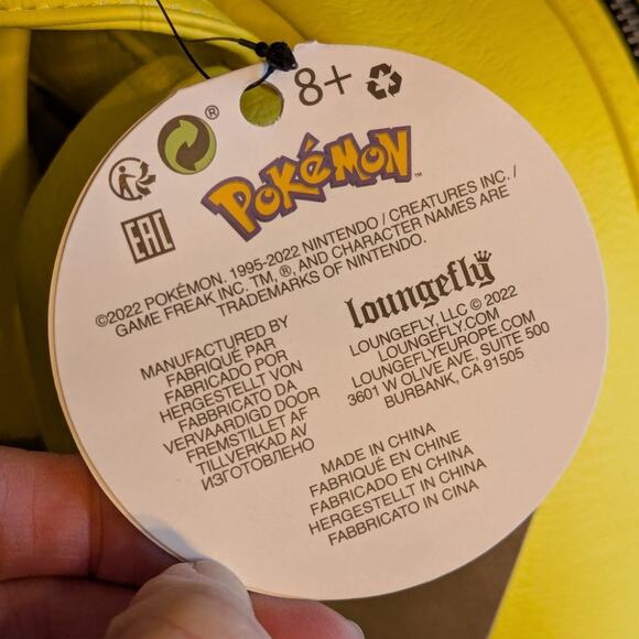 NWT Loungefly x Pokemon Pikachu Winking Face Backpack & You're A Catch Lip Mask - Picture 6 of 11